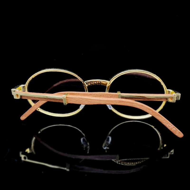Hiphop Iced 5A Zircon Modern Sunglass Gold Plated Pave Bg Moissanite Glasses Women Men Personality Woody Eyeglass Ins