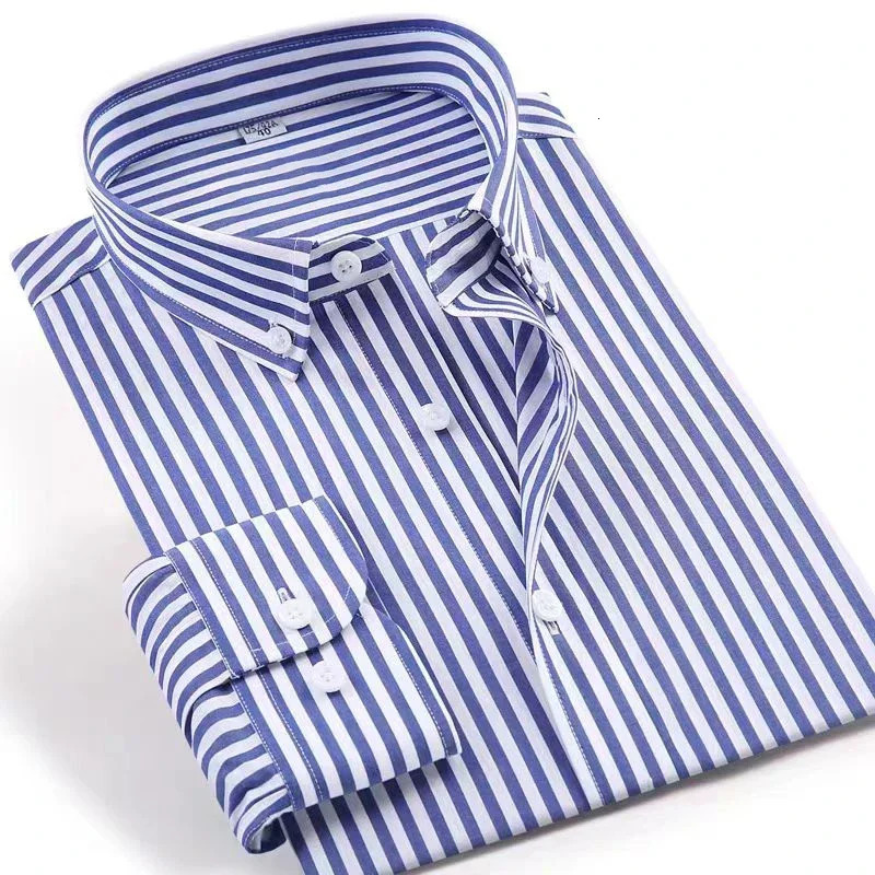 Shirts for Men Elegant Mens Shirts Mens Clothing High Quality Stripe Pattern a Fashion Check Shirt Long Sleeves Man 250224