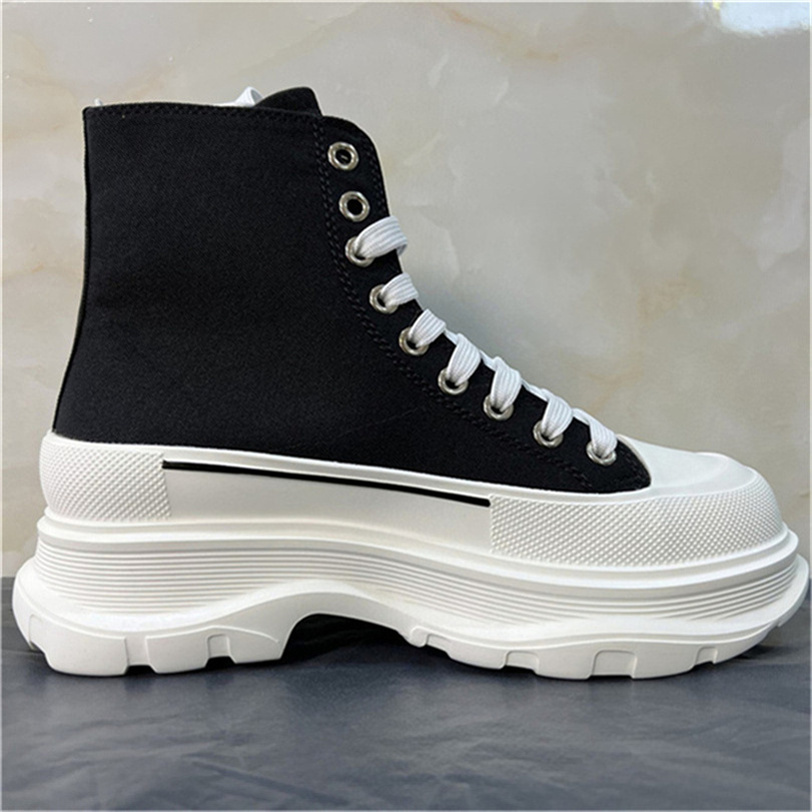 Thick Soled Raised Round Toe Lace Up Canvas Board Shoes for Comfort Breathability High and Low Cut Optional Casual Board Shoes