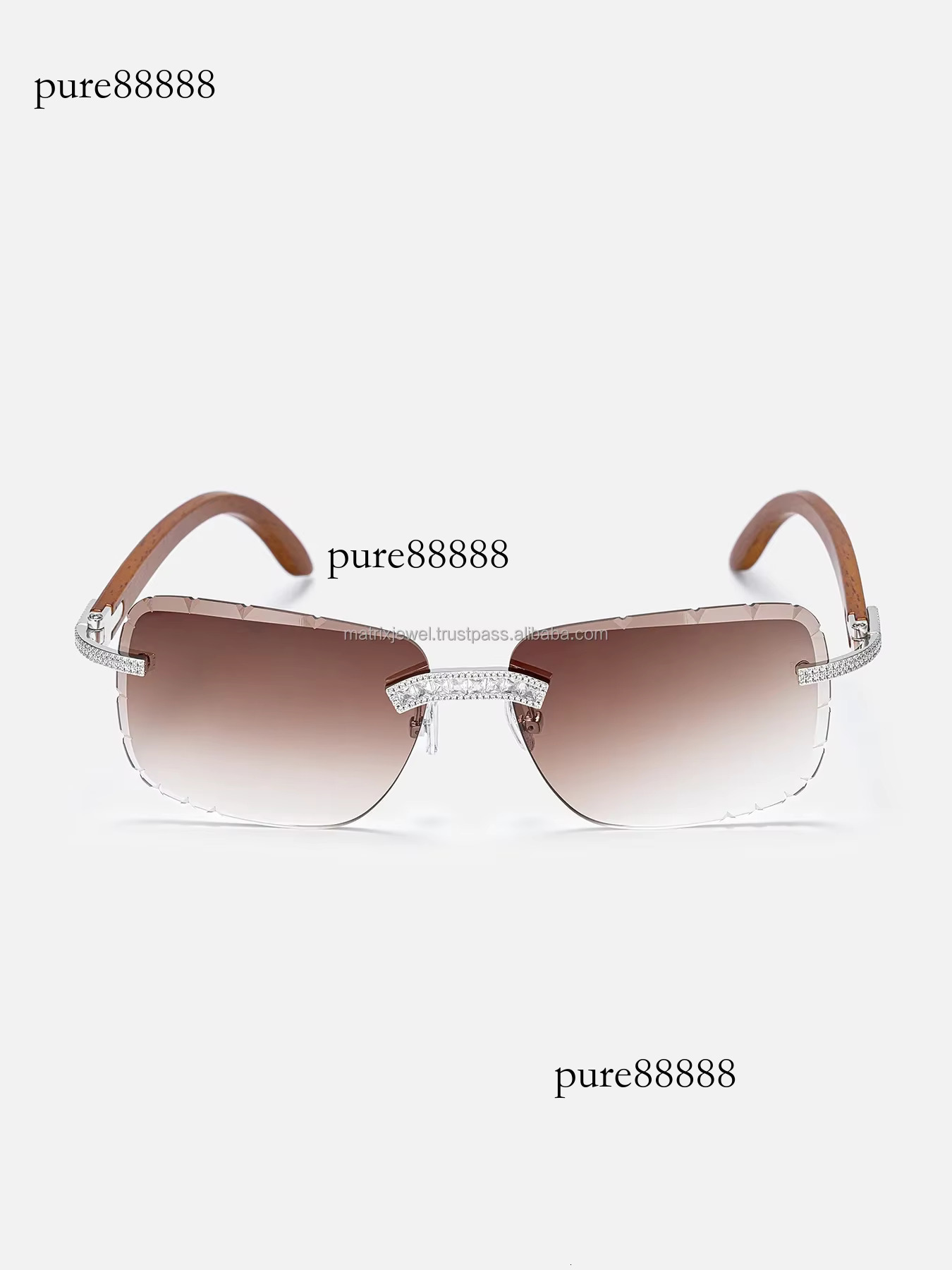 Rapper Rond and Princess Cut GRA Vvs Moissanite Iced Out Dia Sunglasses Hip Hop Jewelry Glasses