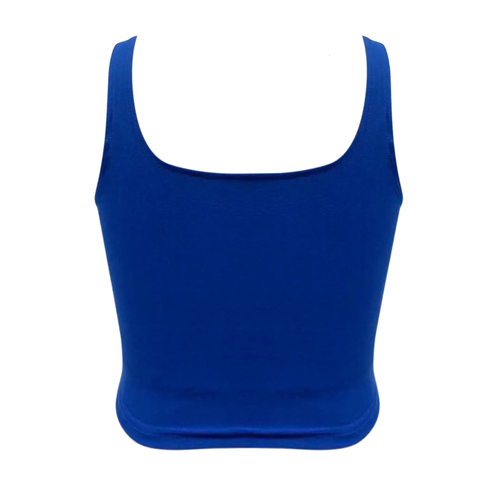 Women Tank Strappy Double Layer Sleeveless Casual O Neck Workout Fitness Slim Crop 250224Z