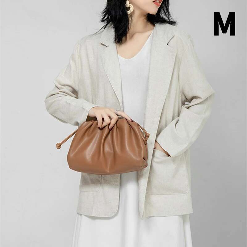 For Women Cloud Soft Leather Madame Single Shoulder Slant Dumpg Handbag Day Clutches Bags Messenger Bag