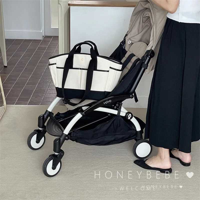 Diaper Bags Korean INS maternity bag diaper small sleeping bag handcart mother shoulder handbag large capacity handbag mother baby products organize Y