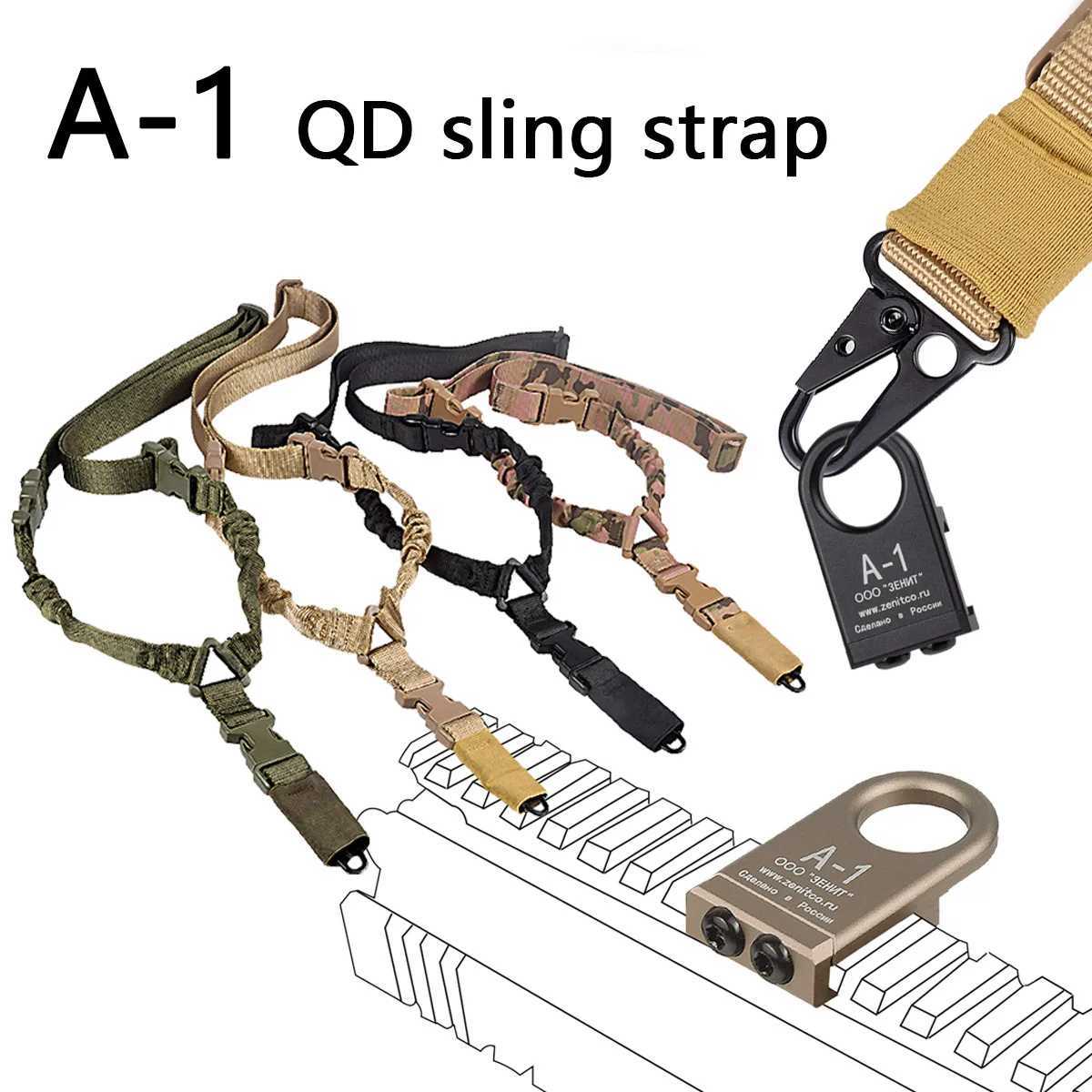 Tactical A-1 20mm M Lok Gun Sling Swivel Single Point Sling Strap Bungee Rif QD Buck Airsoft Hunting HK416 RSA Mount AR15 W250227