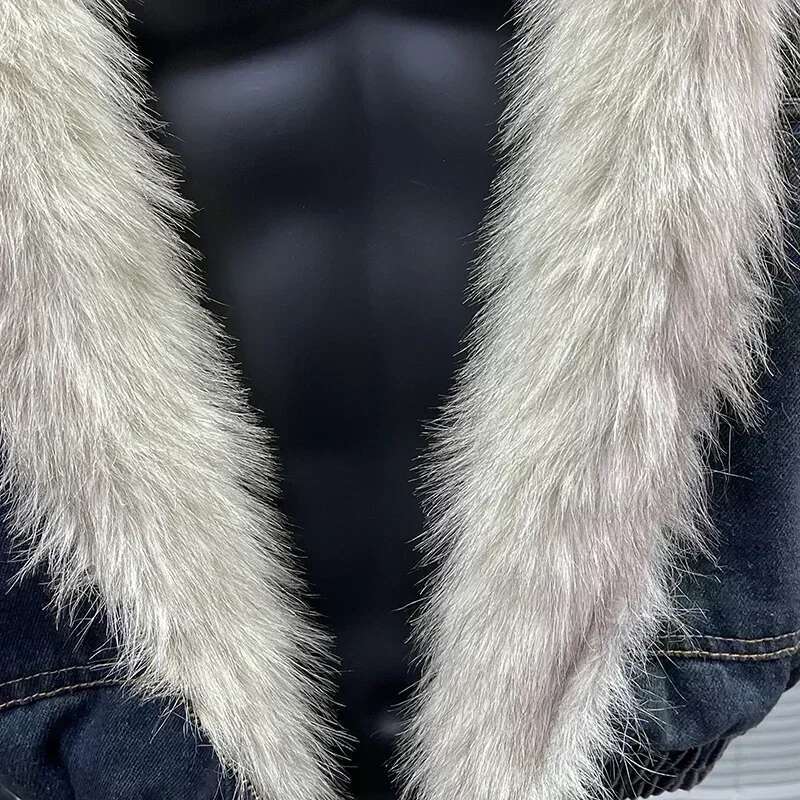 Autumn winter new loose denim thick and warm retro design, hooded cotton jacket, fashionable men's or women's jacket