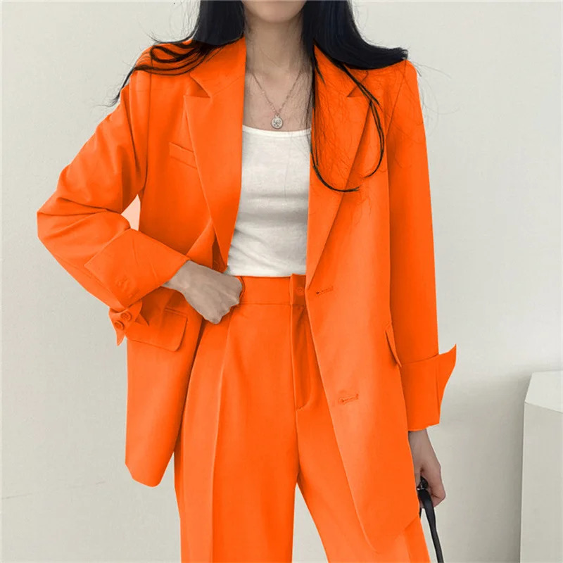 Fall Fashion Long Sleeve Blazer Mujer Pant Sets Blazers Women Casual Womens 2 Piece Outfit Set Suits Outwear 250226