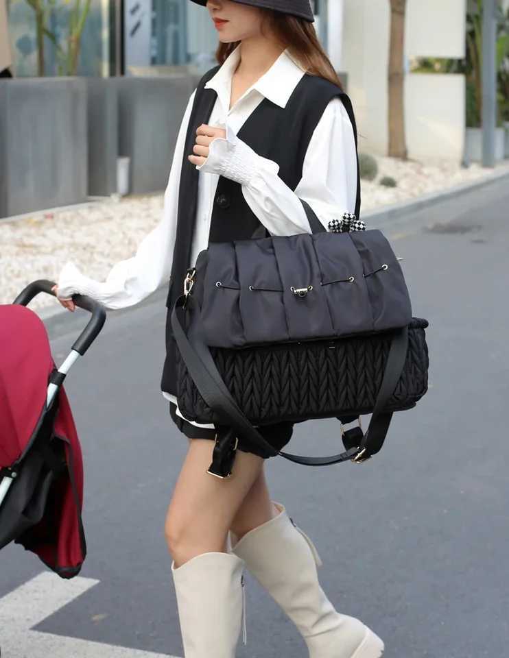Diaper Bags Mommy Bag Large Capacity Organizer For Baby Diapers Outdoor Stroller Hanging Bags Maternity Women Fashion Backpack Lightweight Y250227JYAD