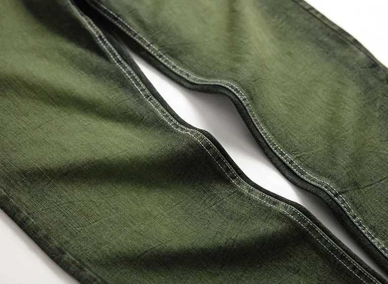 Jeans Denim Men New Green Stretch Plus Size Casual Straight Fashion Brand Classic High Quality Pants X250227