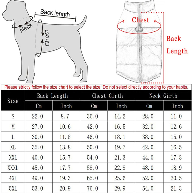 Padded Vest Dog Jacket, Warm Zip Up Dog Vest Jacket with Dual D Ring, Winter Water Resistant Small Dog Coats, Dog Clothes for Small Medium and Large D