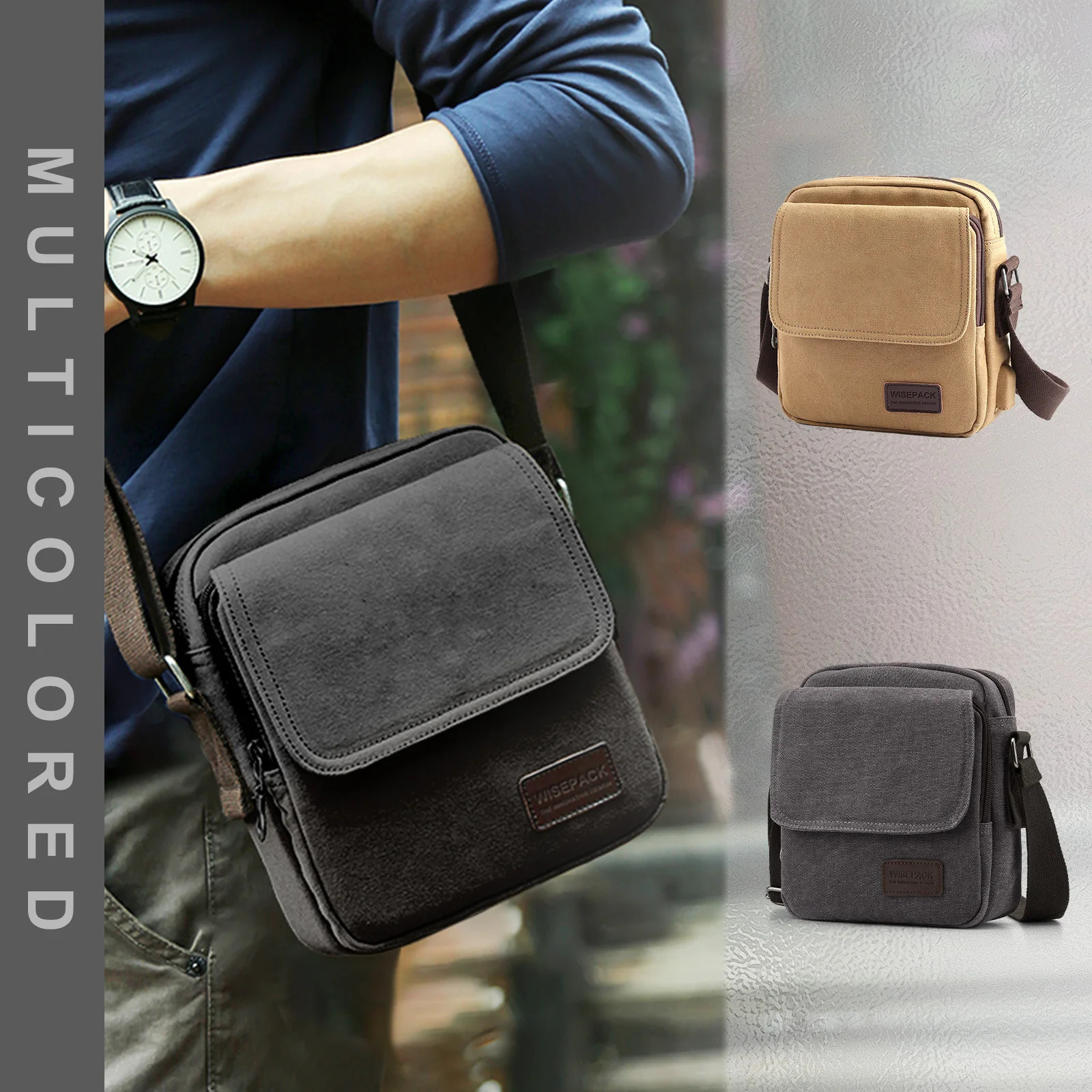 Ship from US Crossbody Bag for MensSmall Men Purse BagZipper Messenger BagTravel Passport Wallet BagWork Shoulder satchel 250227FBB