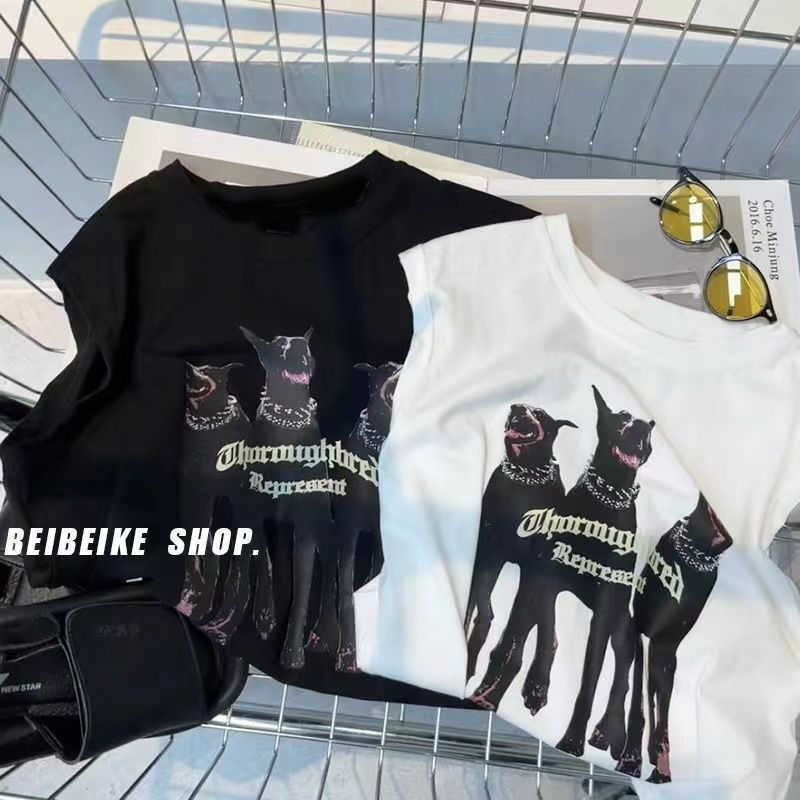 T-shirts Cotton childrens vest boys and babies summer outfits girls sleeveless t-shirt big childrens cartoon printed top summer clothesY250227FYPS