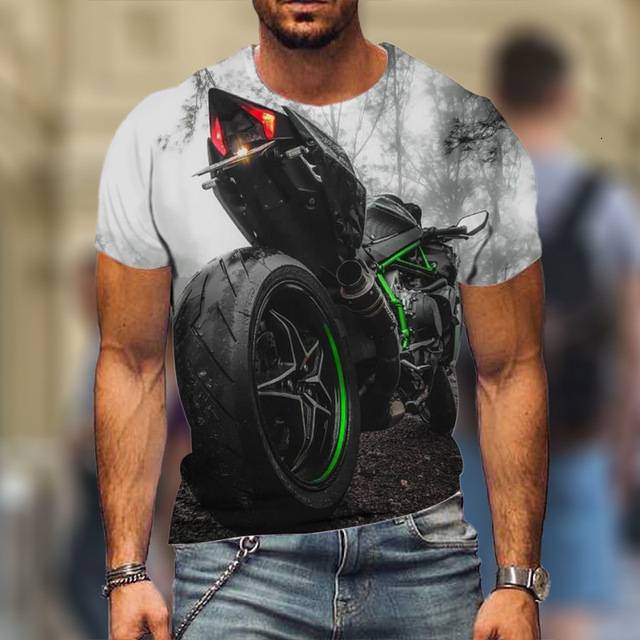 2025 Summer Motorcycle Racing Driver 3D Digital Printed Short Sleeved Men's T-shirt