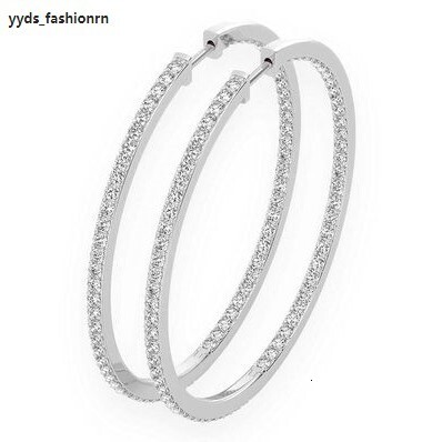 High Quality Custom 925 Silver 2 Inch Inside Out Moissanite Diamond Hoop Earring for Women and Girls - Gift for Girl Friend