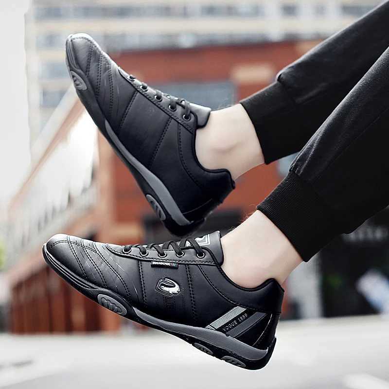 Mens Sports Shoes Leather Waterproof Running Sneakers Luxury Walking Gym Shoes Mens Non-slip Training Sneakers Flat Shoes Tennis Z250227