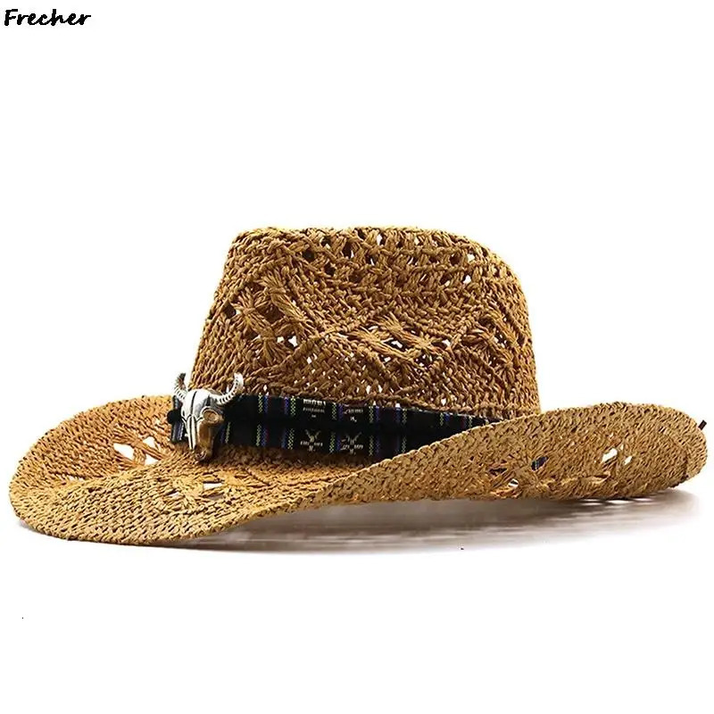 Farm Grassland Panama Cap Gentleman Jazz Hats Retro Western Knight Hat Men Beach Headwear Riding Sombrero Cowboy Cowgirl Chapeau 250218