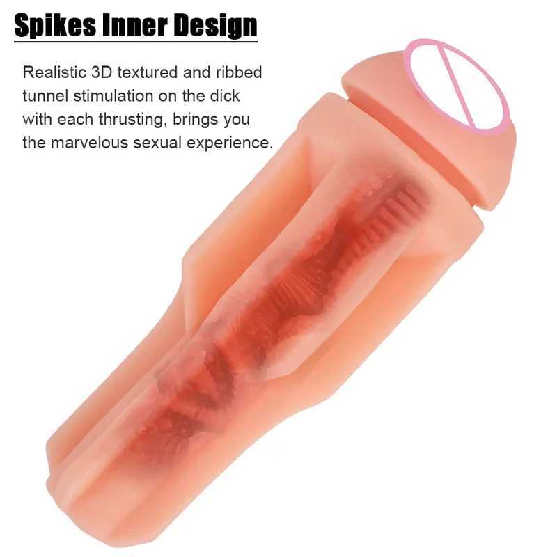 24cm Male Masturbator Artificial Vaginal For Men 18 Realistic Glans Sucking Penis Pump Sexy Cup Erotic Products Sex ToysXJ250227