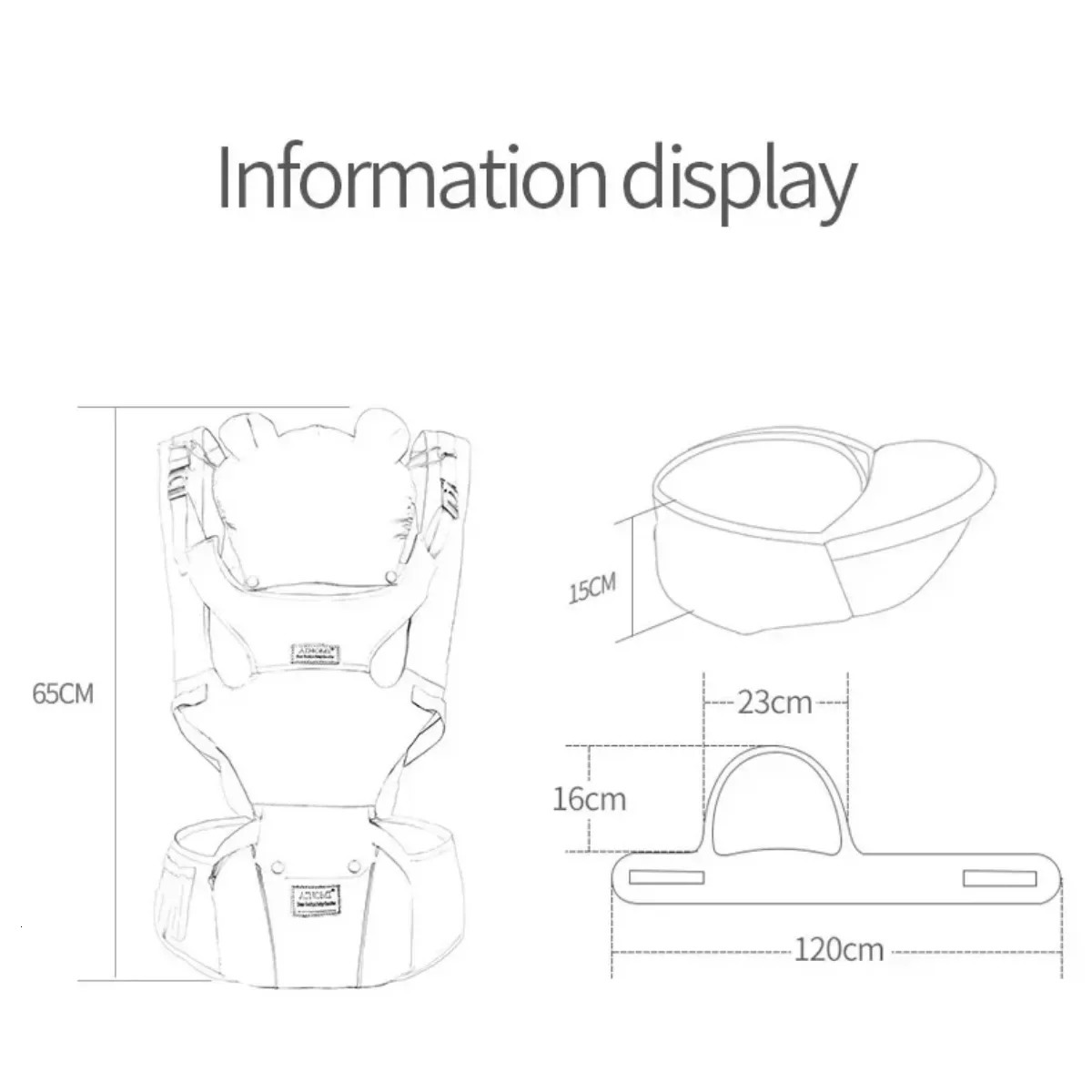 3 in 1 Baby Wrap Toddler Backpack Baby Bag with Windproof Hat Luminous Strip Babies Sling Hip Seat Bebe s born 250227