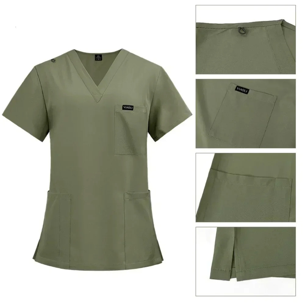 Scrubs Top and Pants Nurse Uniform Uniform Women and Man Scrubs Set 250226