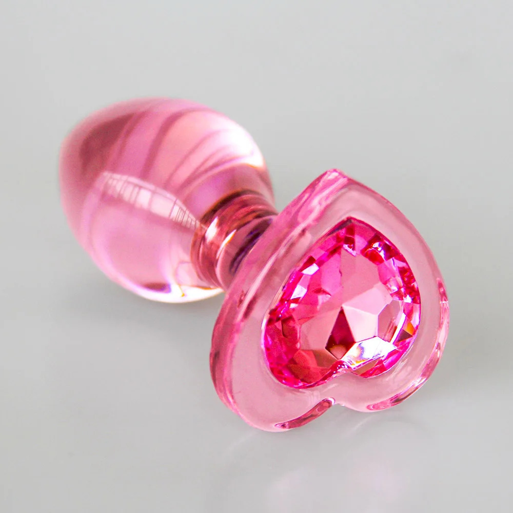 Heart Gem Anal Plug Exquisite Pink Crystal Glass Adult Masturbation Products Prostate Massager Erotic Toys For Couple Lesbian 250227