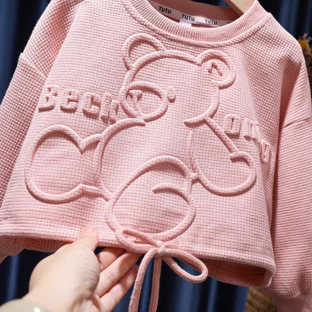 Clothing Sets Boys and Girls Korean Set 2025New Autumn Fashion Baby Set Head Hoodie Explosion Street Two Piece SetY2502272U2T