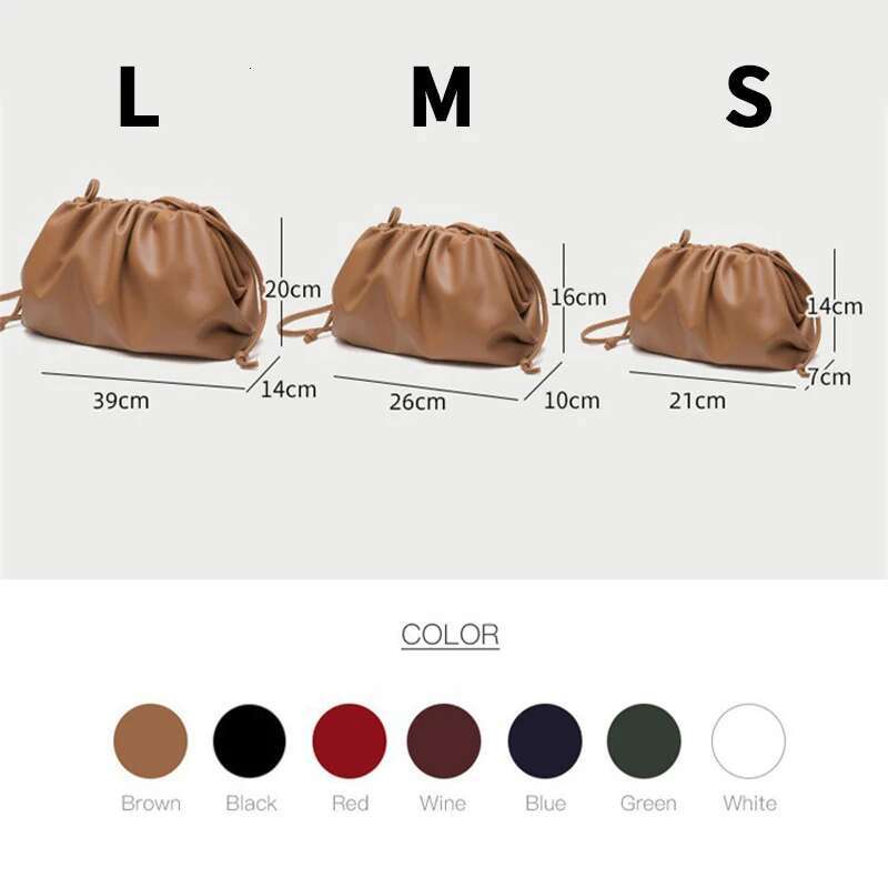 For Women Cloud Soft Leather Madame Single Shoulder Slant Dumpg Handbag Day Clutches Bags Messenger Bag