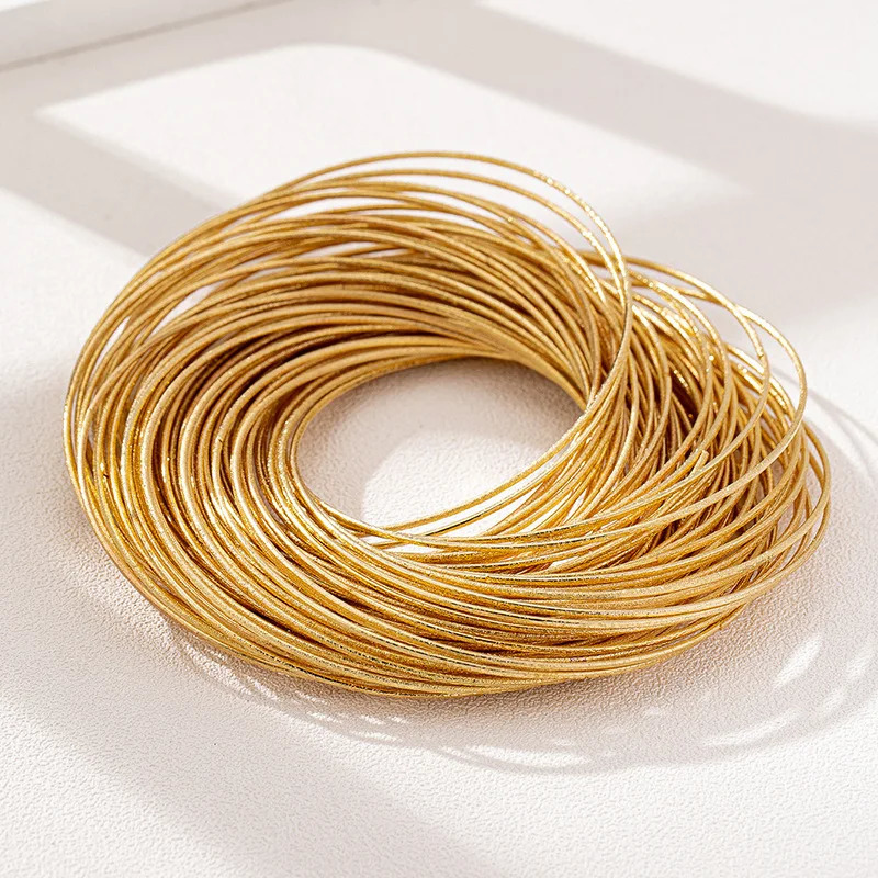 Vintage Hyperbolic Layered Gold Plated Wide Wire Bracelet Bangle for Women Exaggerated Wrist Wrap Bangle Hand Jewelry Gift 250227