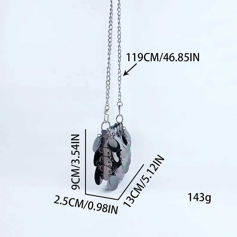 Reliable and popular niche design unique womens dinner sequins metal chain single shoulder crossbody bagXJ250227