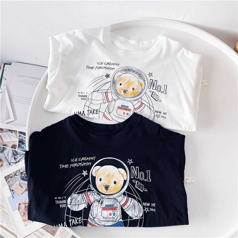 Tshirts Pure cotton childrens clothing 2025 spring collection new mens and womens cartoon Tshirt childrens long sleeved base shirt spring and autumn t
