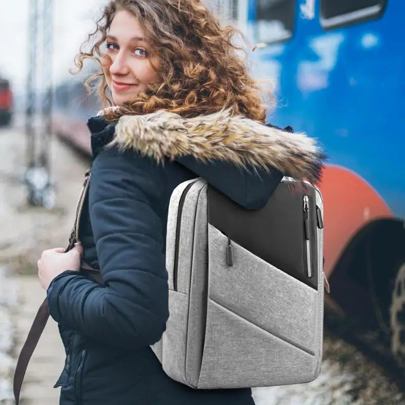 Ship from US Anti Theft Laptop Backpack Travel Airline Approved Waterproof College School Bag With USB Charging Port For Men Women 250227FBB