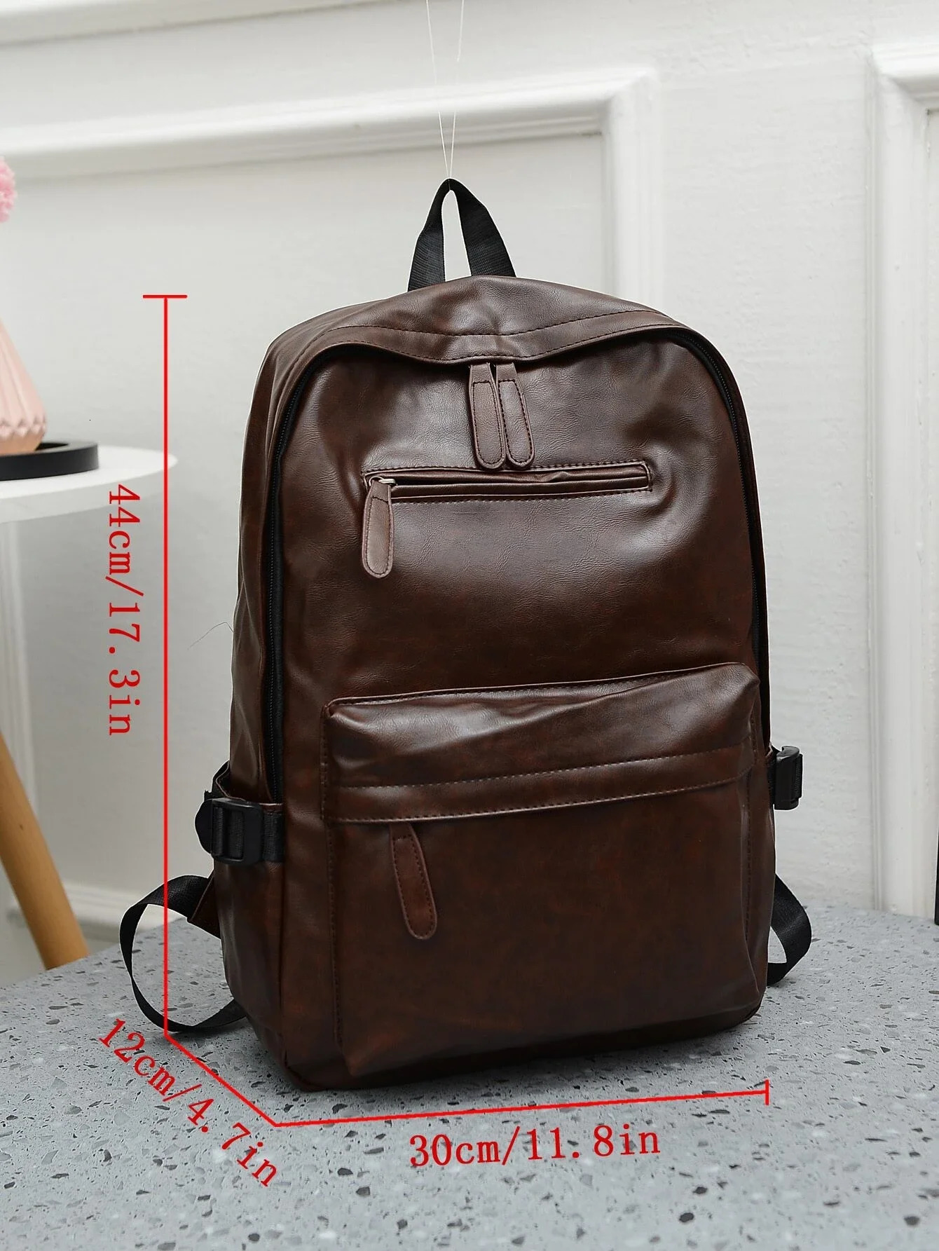 Ship from US 15 inch foldable mens minimalist large capacity backpack school travel bag university leather retro vacation sports 250227FBB