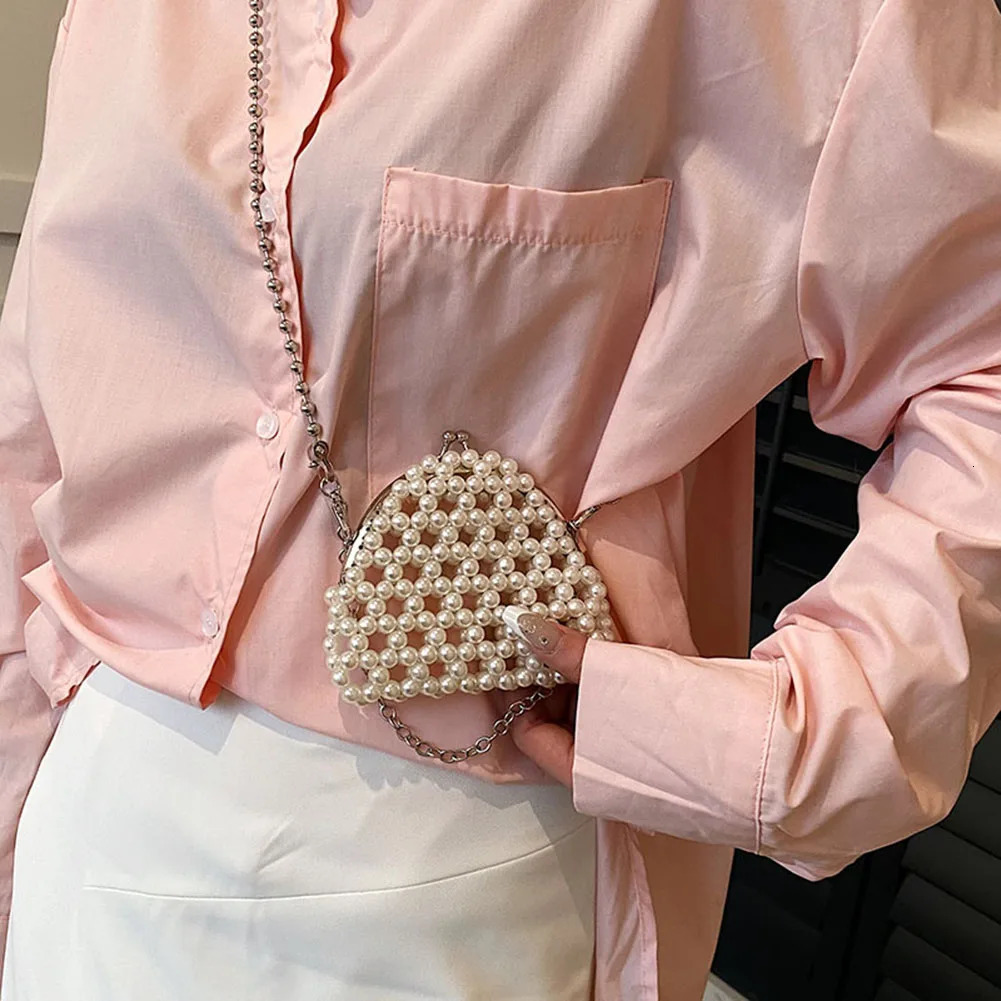 Ship from US Pearl Crossbody Bag Fashion Mini Evening Dinner Bags Casual Hand Beading Elegant Party Purse Holiday Gift Shopping Travel 250227FBB