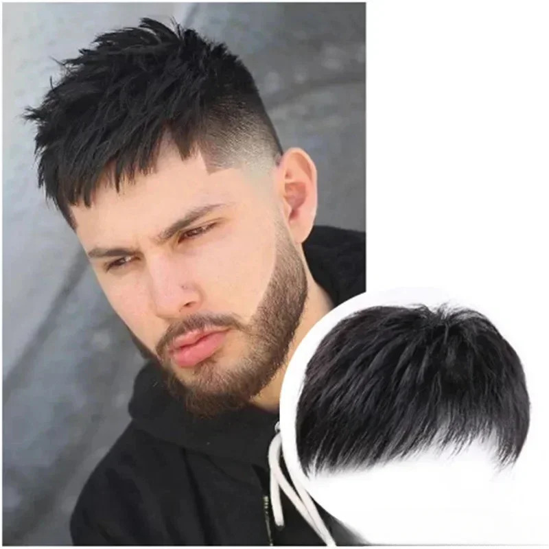 Mens Swiss Lace Hair Replacement System Hair Unit Base 16*18 Toupee 100% Artificial Hair Prostheses for Men 250227