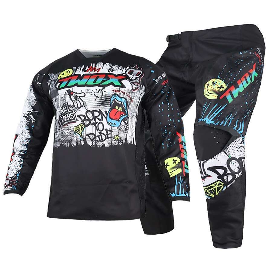 Youth motocross racing gear set, children's outfit, jersey and pants 152, MX ChlorMotorcycle, BMX bike MX D343, all-terrain cycling soaked