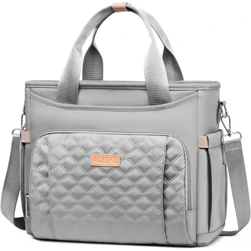 Ship from US Insulated lunch bag for women box type handbag work large leak proof cooler with detachable strap reusable advertisement 250227FBB