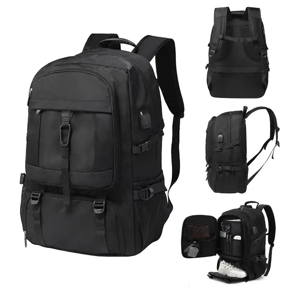 Ship from US 5080L Mens USB Charging Port Laptop Bag Motorcycle Waterproof Business Sports Backpack 250227FBB