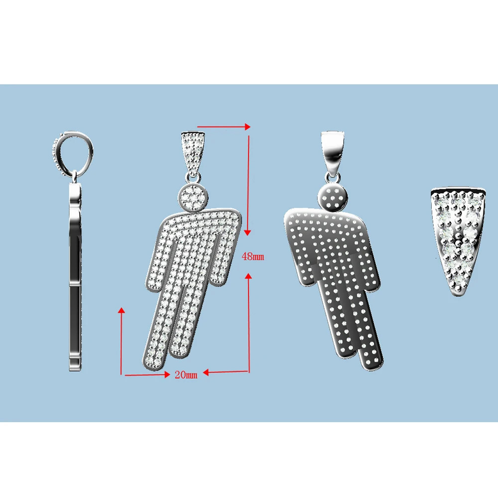 Hip Hop NecklaceStainless Steel Round Head Zircon Couple Pendant NecklaceSkew Head Pendant Full of Zircon Chaoren Necklace 250227