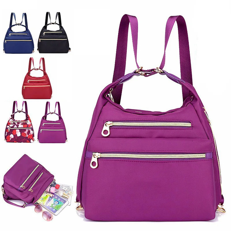 Ship from US 3in1 Bag with Double Zippers Waterproof Fashion Handbag and Shoulder Gift for Women Nylon Oxford Messenger Bags 250227FBB