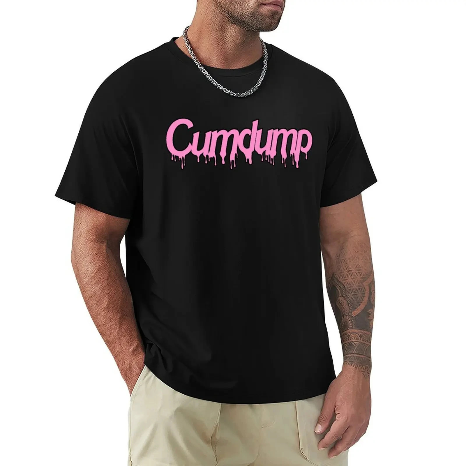 Streetwear Classic t shirt Cumdump T-shirt oversized cute tops workout shirts for men short sleeves pure cotton Male tops tees 250226