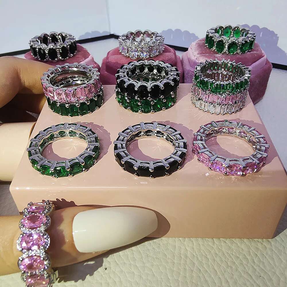 Fashion Brand Eternity Ring Sterg sier AAAA cz Engagement Wedding Band Rings for women Men Finger Party Jewelry