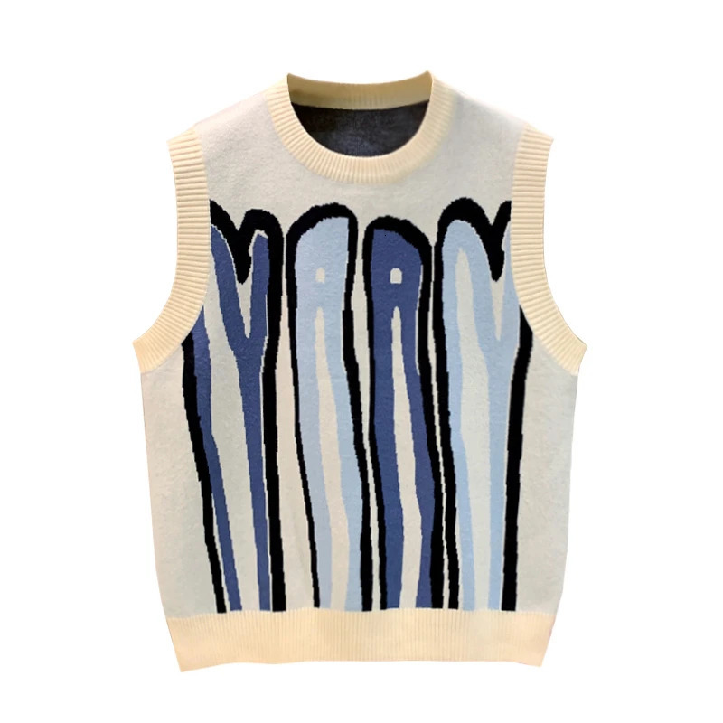 2024 Men Spring Autumn Vneck Sleeveless Tops Male Comfortable Warm Sweater Waistcoat Mens Oneck Print Knit Vest K454 250225