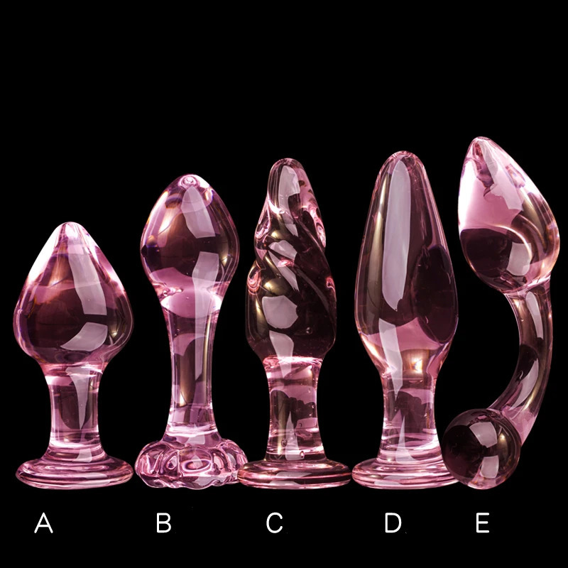 Candiway Exquisite Pink Crystal Glass Anal Plug Adult Masturbation Products Prostate Massager Erotic Toys For Couple 5 Styles 250227