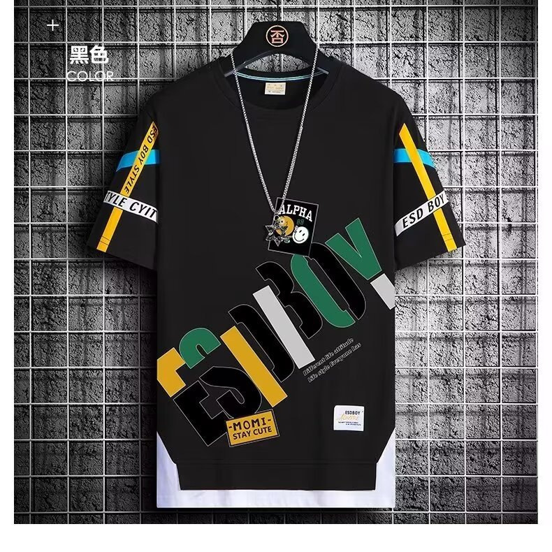 Designer 2025 New Short Sleeved T-shirt For Men, Ins Trendy Hip-hop Style Round Neck Bottom Shirt, Summer Top