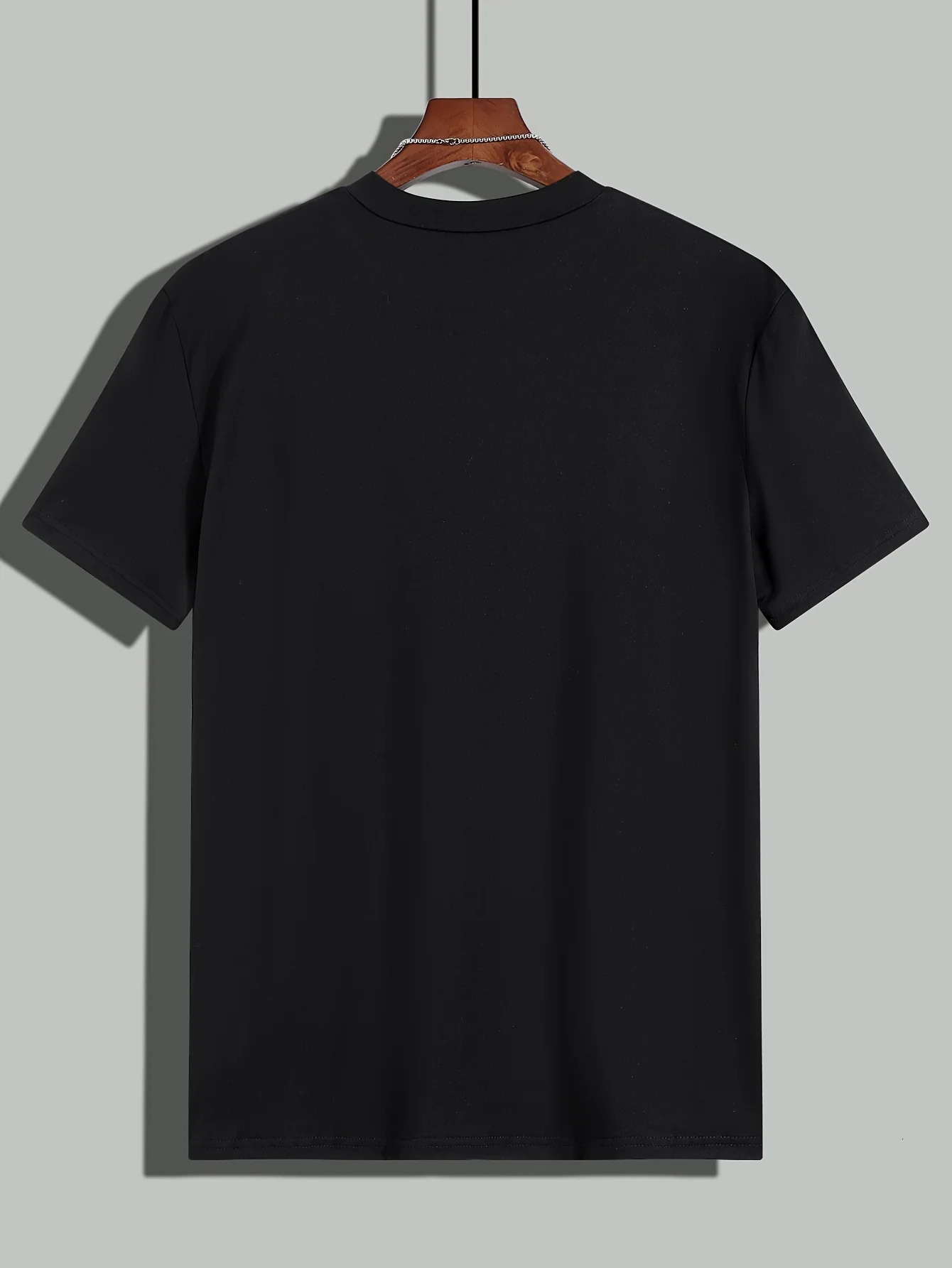 Mens Summer Casual Loose Size 100% Cotton Letter Print Round Neck Short Sleeve T-shirt Top 250227
