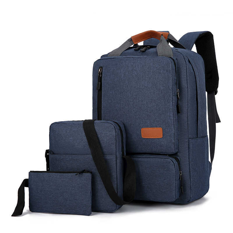 New Multifunctional Backpack Three Piece Set Business Mens Minimalist Trendy Backpack College Student Backpack Day Backpack Travel Bag 241225