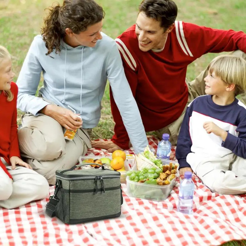 Ship from US Portable leakproof insulated bag Large capacity lunch Outdoor refrigerated Adjustable shoulder strap 250227FBB
