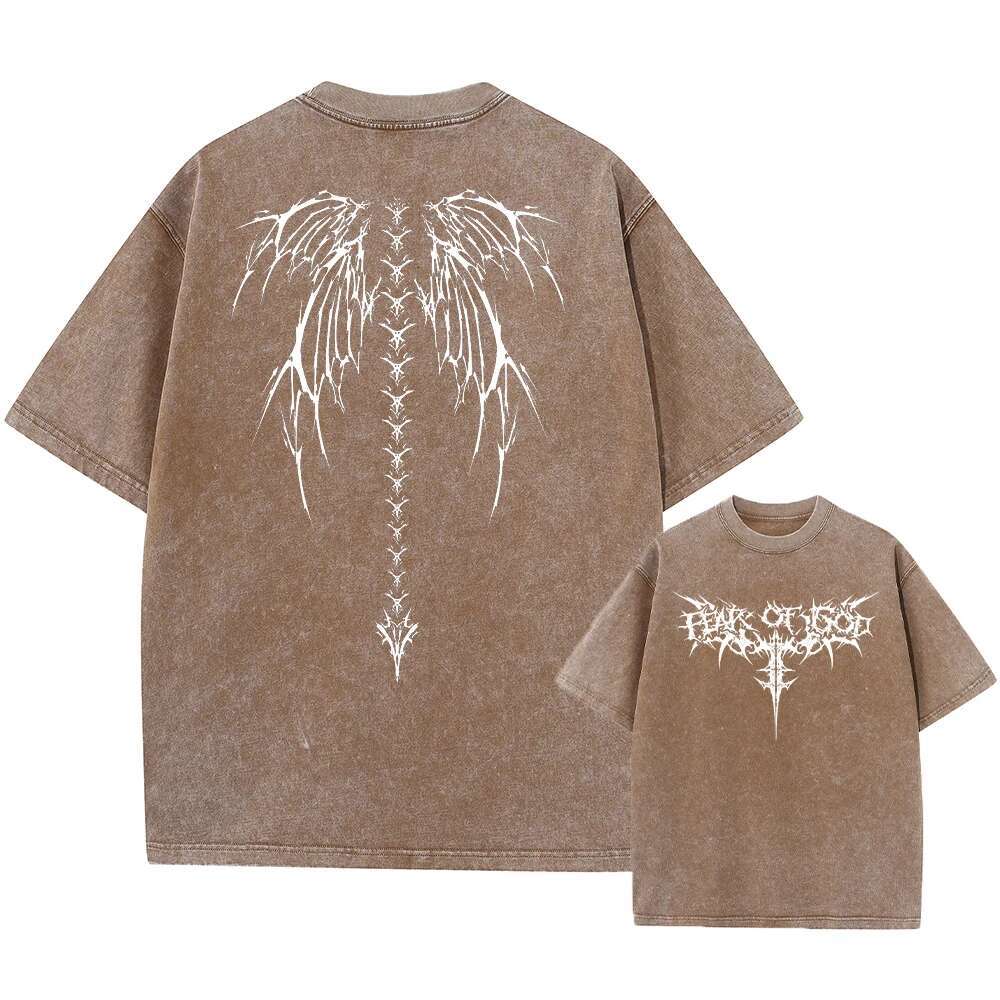 Oversized Printed Designer T-shirt Men's Gym Retro Heavyweight T-shirt Cotton Sports Loose T-shirt Hip-hop Street Fashion Top Suitable For Both M