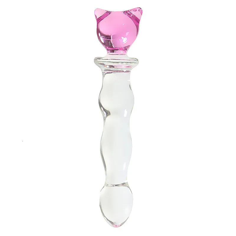 Cute Pink Smooth Crystal Glass Anal Plug Vaginal Anal Beads Dildos Plug Massage Masturbation Adult Sex Toys For WomenMen 250227