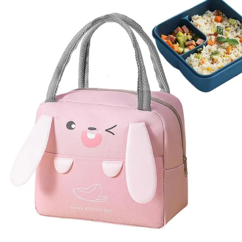 Ship from US Cartoon Lunch Bag Insulated Box Large Capacity Tote Bags Reusable Container For Picnic School Work Travel 250227FBB