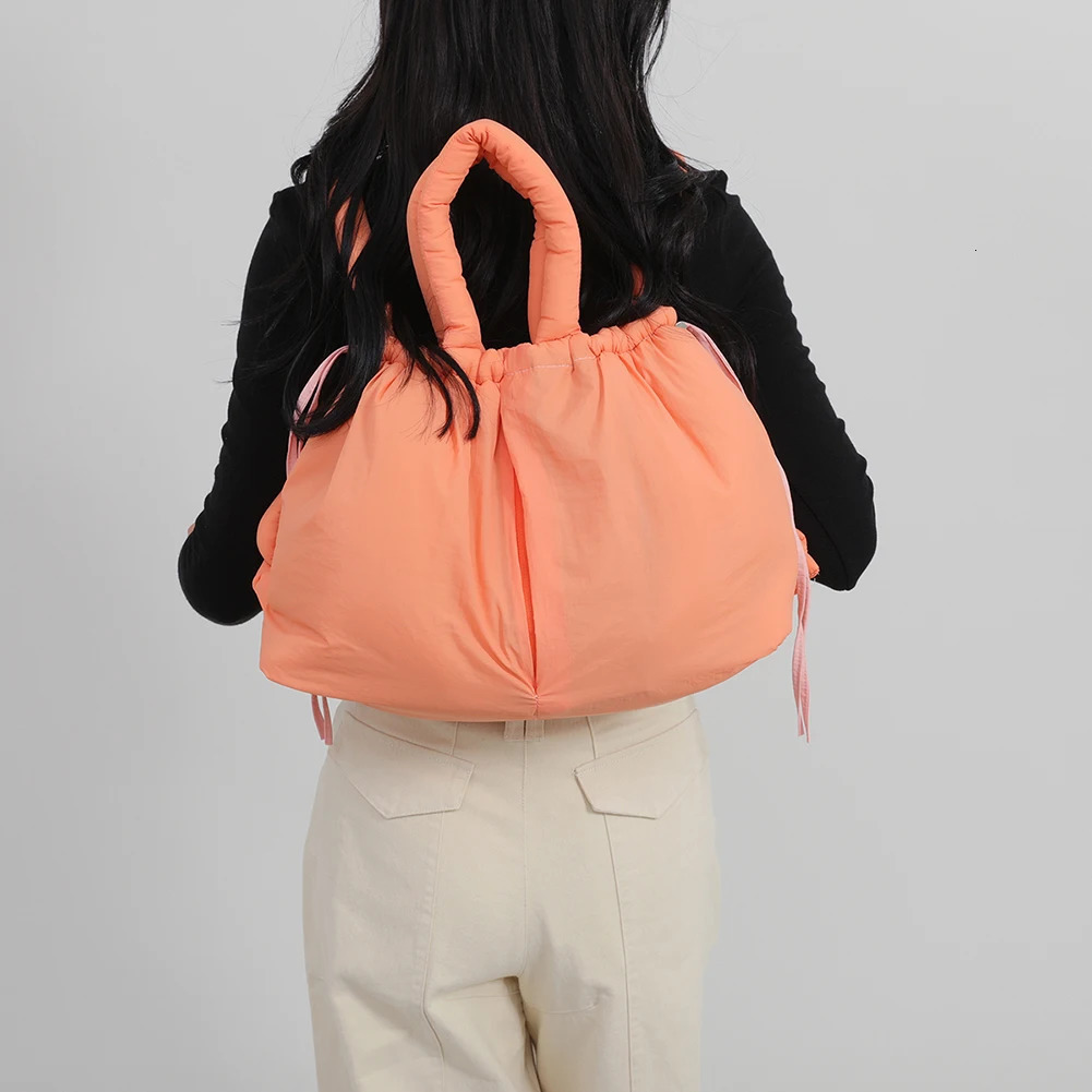 Ship from US Puffer Tote Bag for Women Adjustable Strap Shoulder Nylon Solid Crossbody Large Puffy Purse Shopping Travel 250227FBB