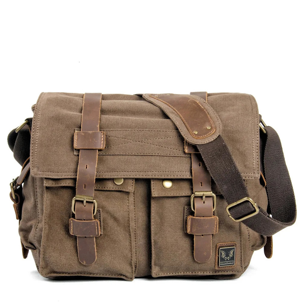 Ship from US Genuine Leather Daily Casual Shoulder Bag for Men Small Dark Brown Vintage Messenger Mens Fashion n Sling Bags 250227FBB